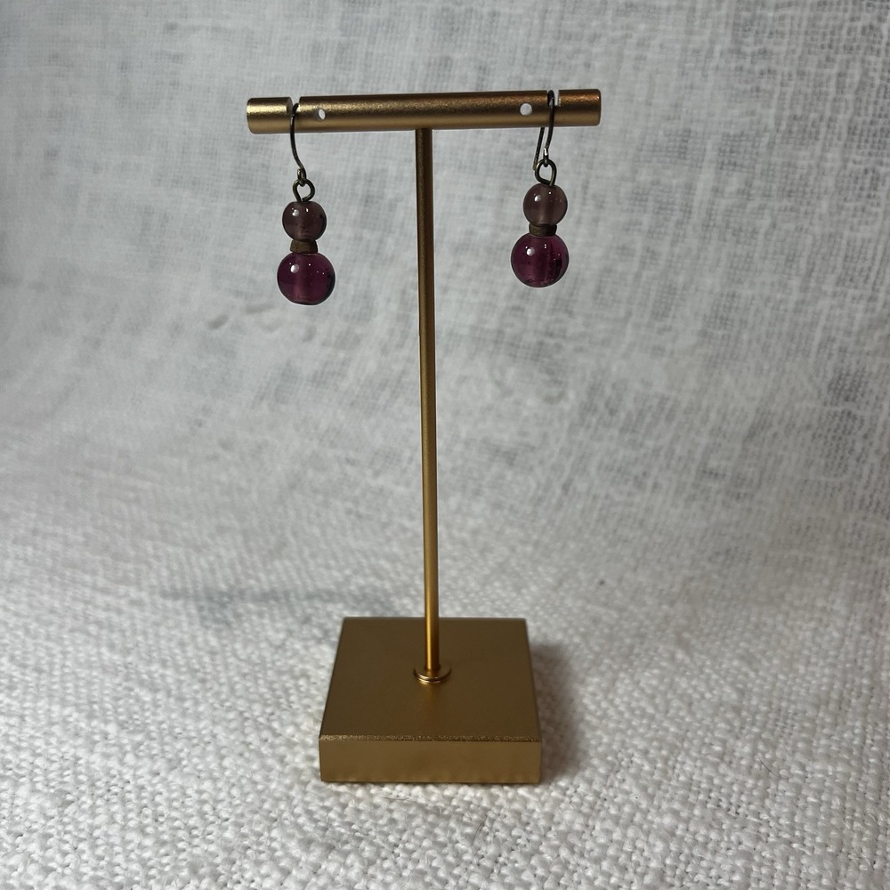 Pink Beaded Dangle Drop Earrings Streetwear Casual Preppy